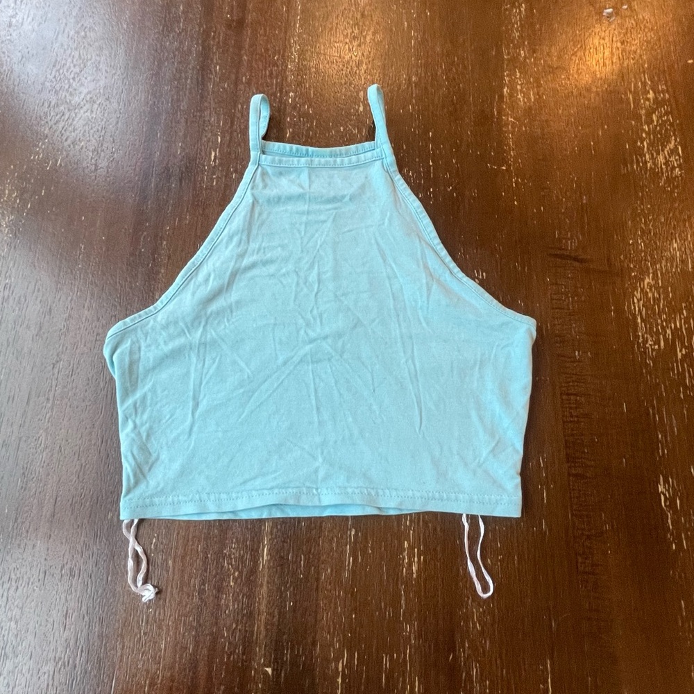 Divided Light Blue Halter Top